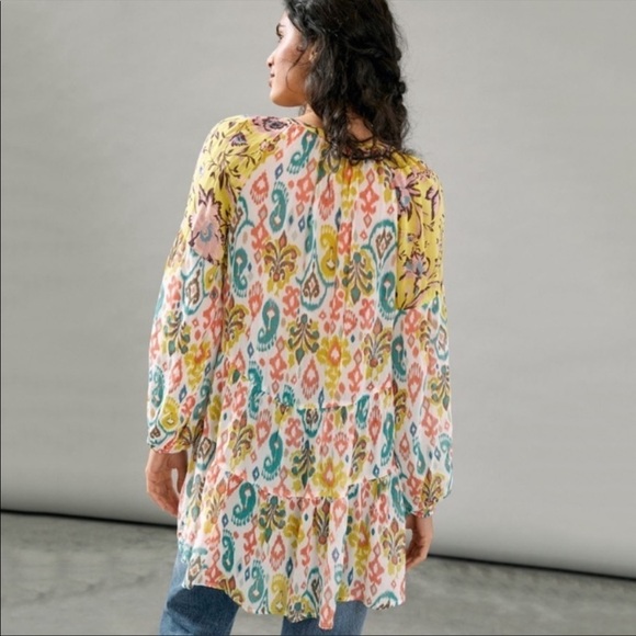 NWT Anthropologie Maureen Tiered Floral Tunic Babydoll Blouse - Picture 3 of 8